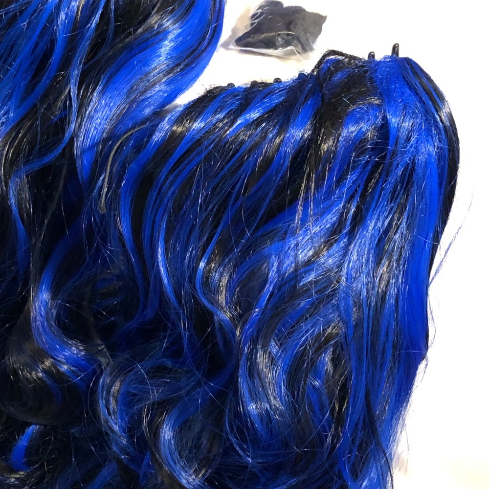 Black to Blue Synthetic Wig - Picture 2 of 16